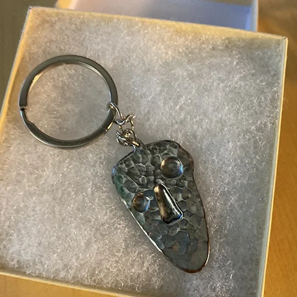 Artisan Metal faced Evil Eye Keyring keychain - Picture 5 of 5